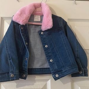 Fur blue Jean jacket